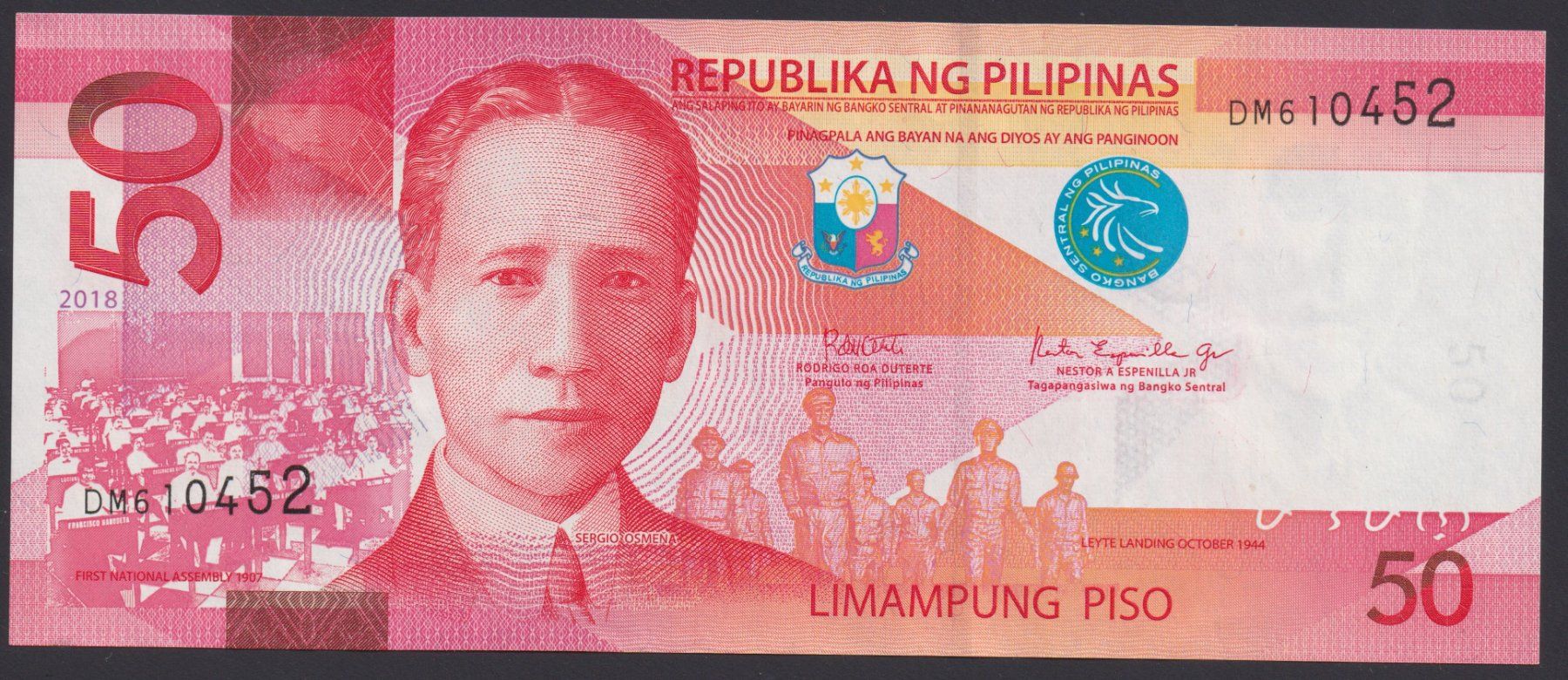Banconote: Philippinen 50 Piso 2018 – Usato da Brugg AG venduto da banknoten_muesli