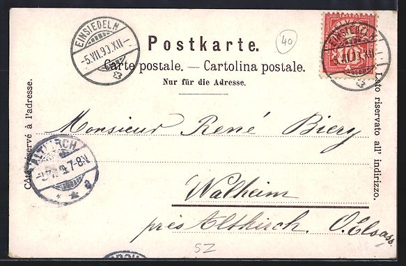 Cartes postales: Litho Einsiedeln, Kloster mit Prozession – D'occasion à Berlin par bartko-reher 1