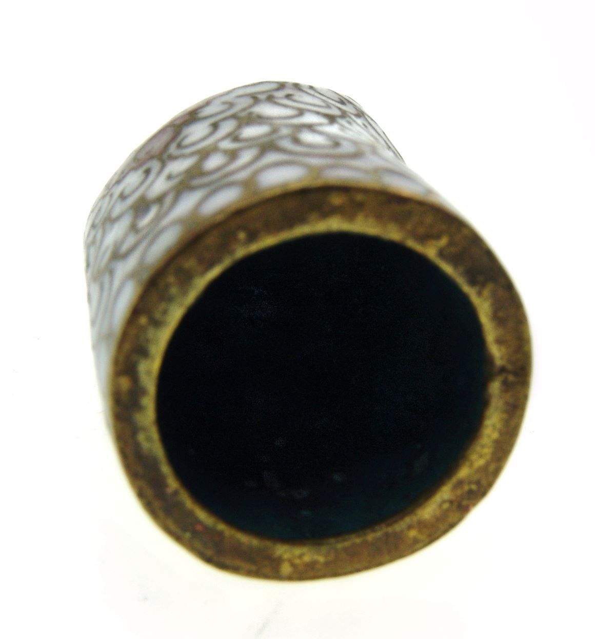 Ditali: Fingerhut - Cloisonne Uhu - Eulenkopf 2 – Usato da Langenthal venduto da hamster-raeumung 4
