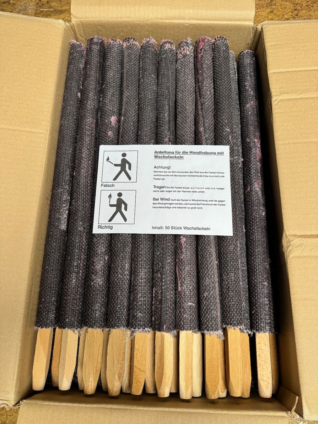 Kerzen: 566 Posten Handfakeln aus Liquidation – Gebraucht aus Derendingen von Meisterstuecke 1