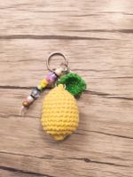 Porte-clés citron fait main au crochet, état neuf