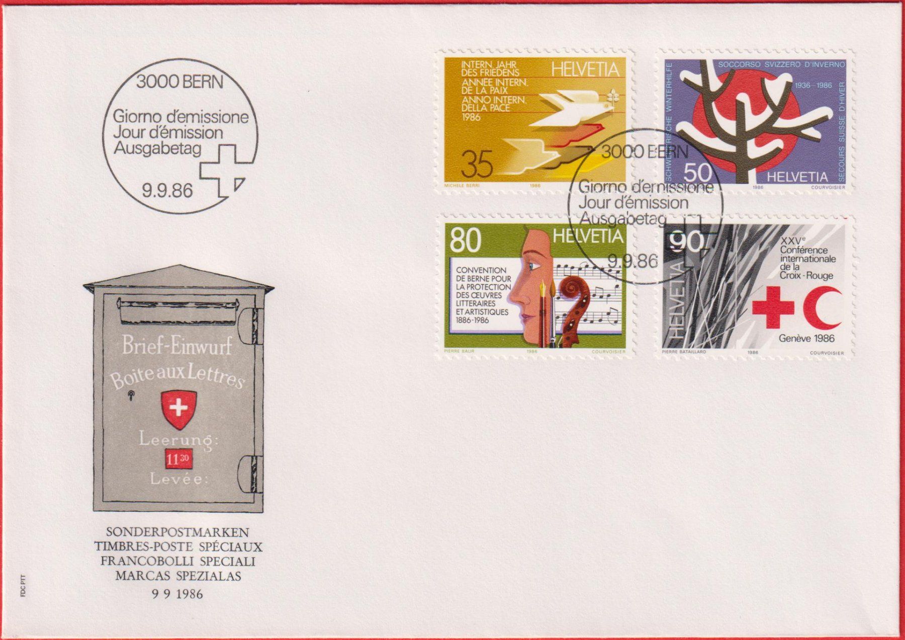 Tutti i francobolli: FDC 1986 ET & 4 x 4er Blöcke Postfrisch m. Tab – Usato da Oensingen venduto da Stro11 6