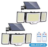 2x 366LED extérieure à énergie solaire capteur de mouvement