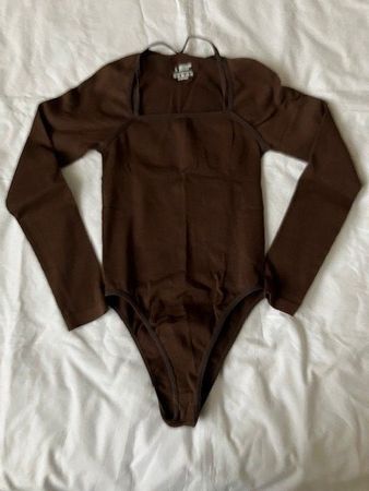 Body marron manches longues, taille S -