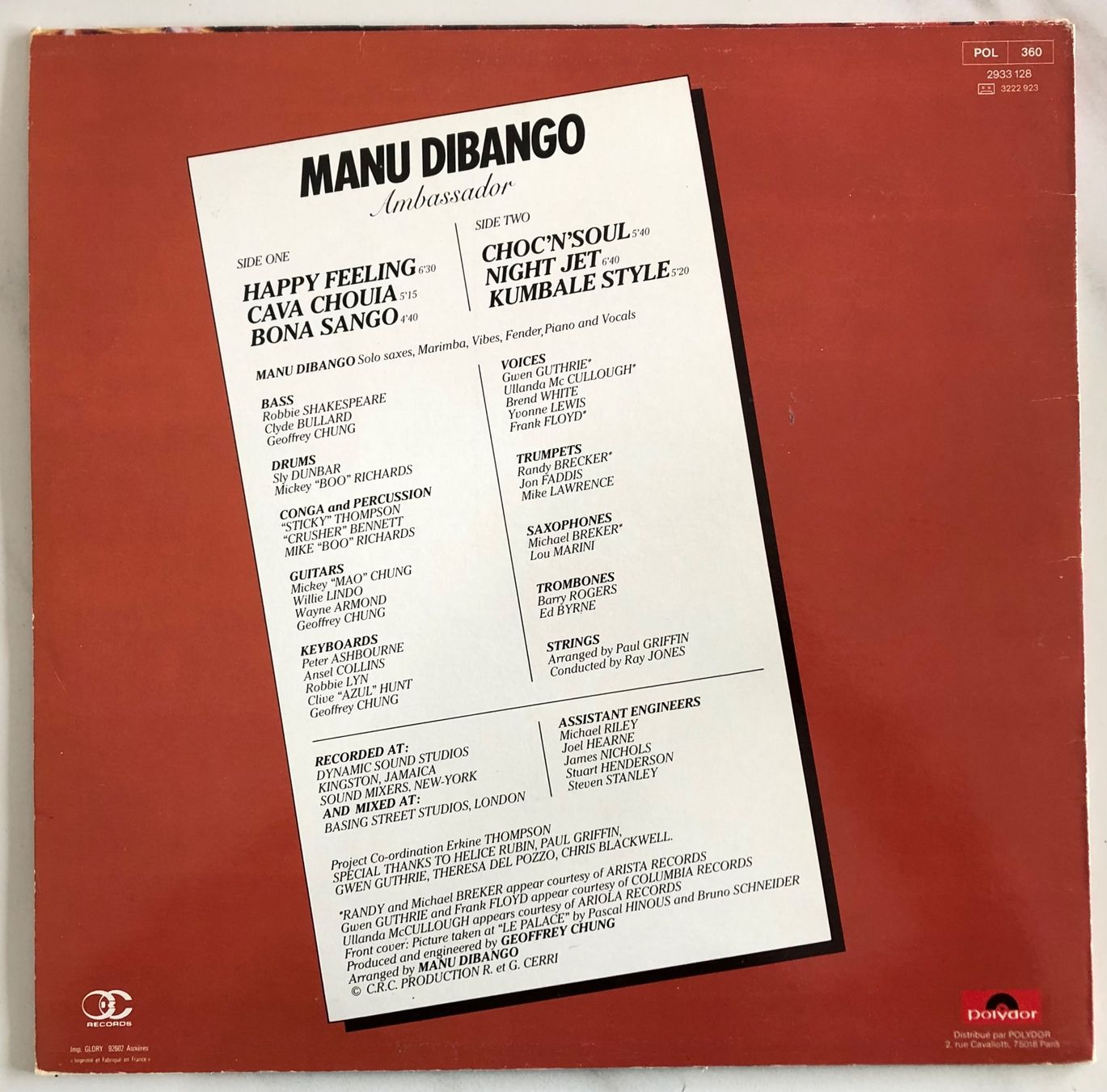 Dischi in vinile: MANU DIBANGO - AMBASSADOR – Usato da Poliez-Pittet venduto da Newtown-Records 1