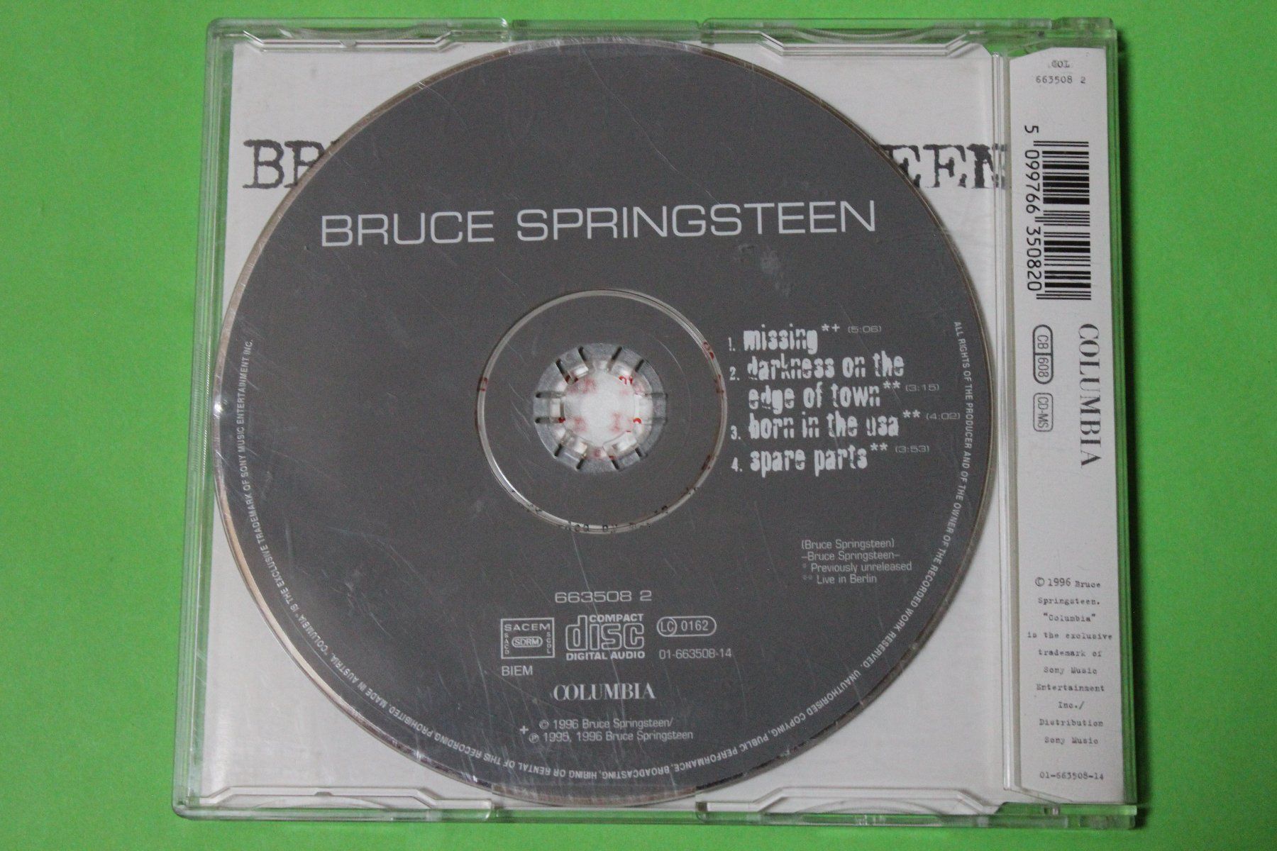 CDs: BRUCE SPRINGSTEEN - MISSING Maxi-CD 1996 + Live-Tracks – Gebraucht aus Tübach von JamesStone 1