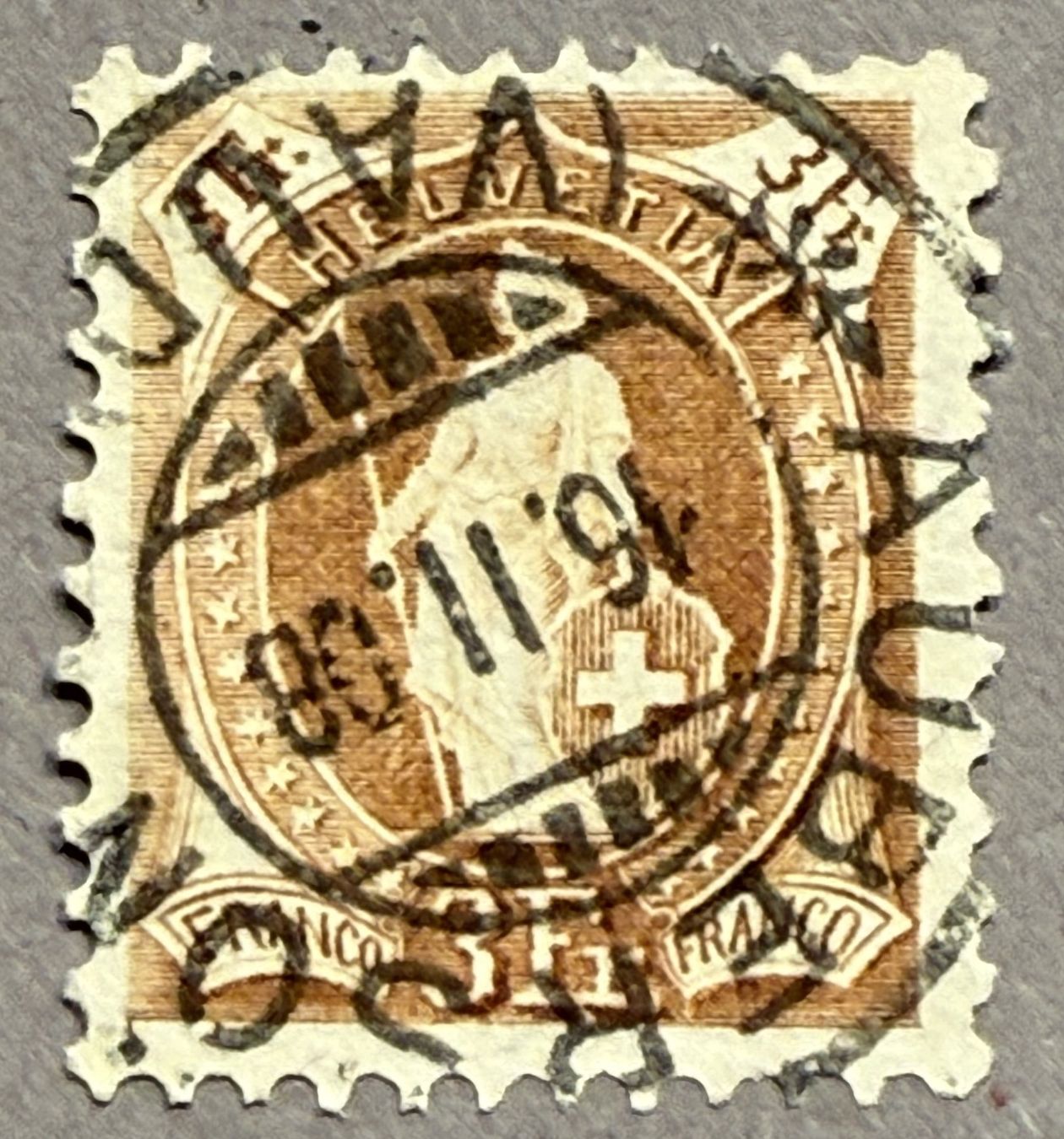 Tutti i francobolli: 100B Vollstempel Auberson, SBK 140.- – Usato da Steinhausen venduto da yukon26