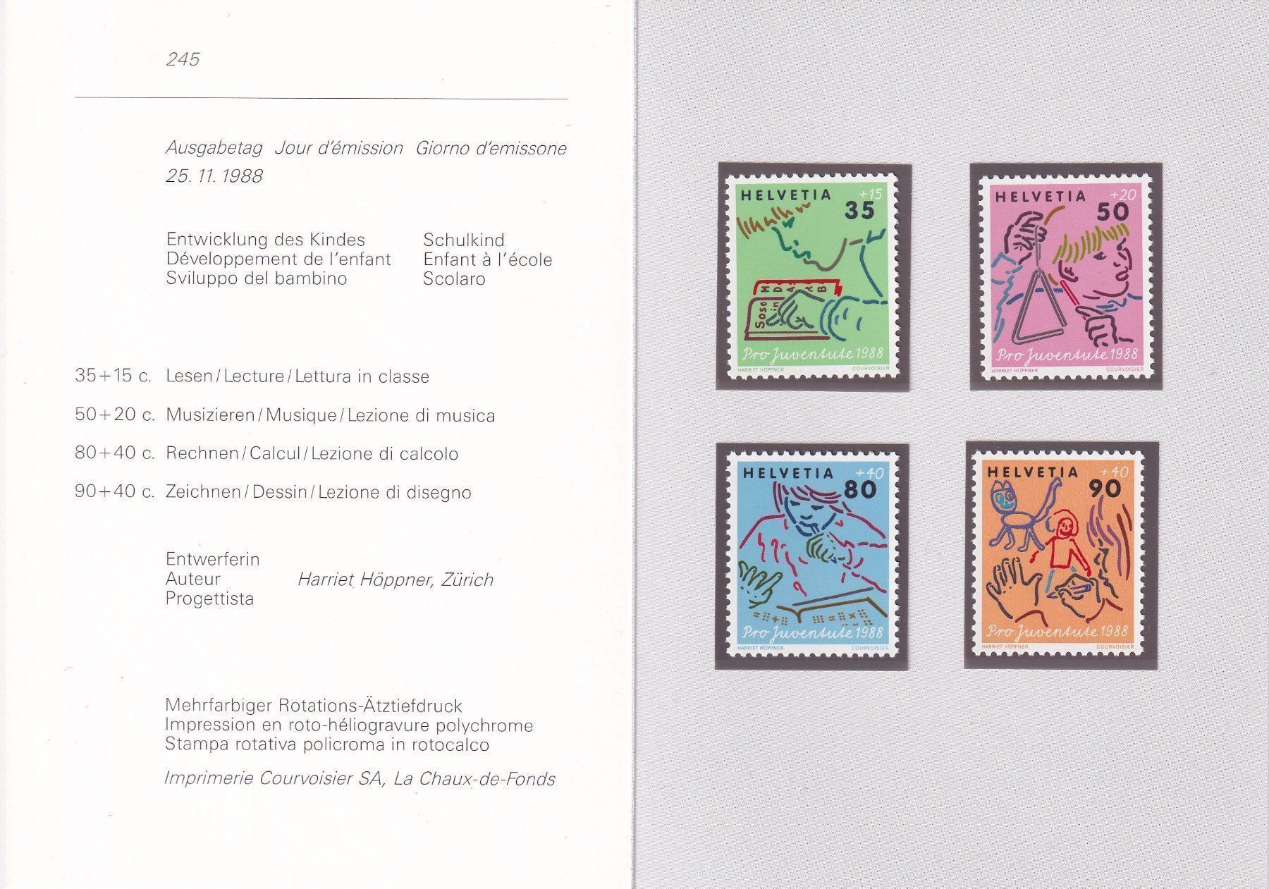 Tutti i francobolli: CH, folder Pro Juventute, SBK J307-J310** – Nuovo (secondo la descrizione) da Castione venduto da Rx-stamps