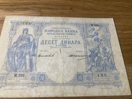 RRRAre exceptionnel 10 dinar de Serbie de 1887 TTB