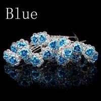 blaue Haarnadel Haarschmuck 6 Stück NEU ungebraucht
