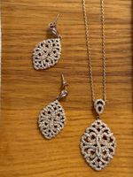 Schmuckset Collier und Ohrringe Roségold mit Zirkonia