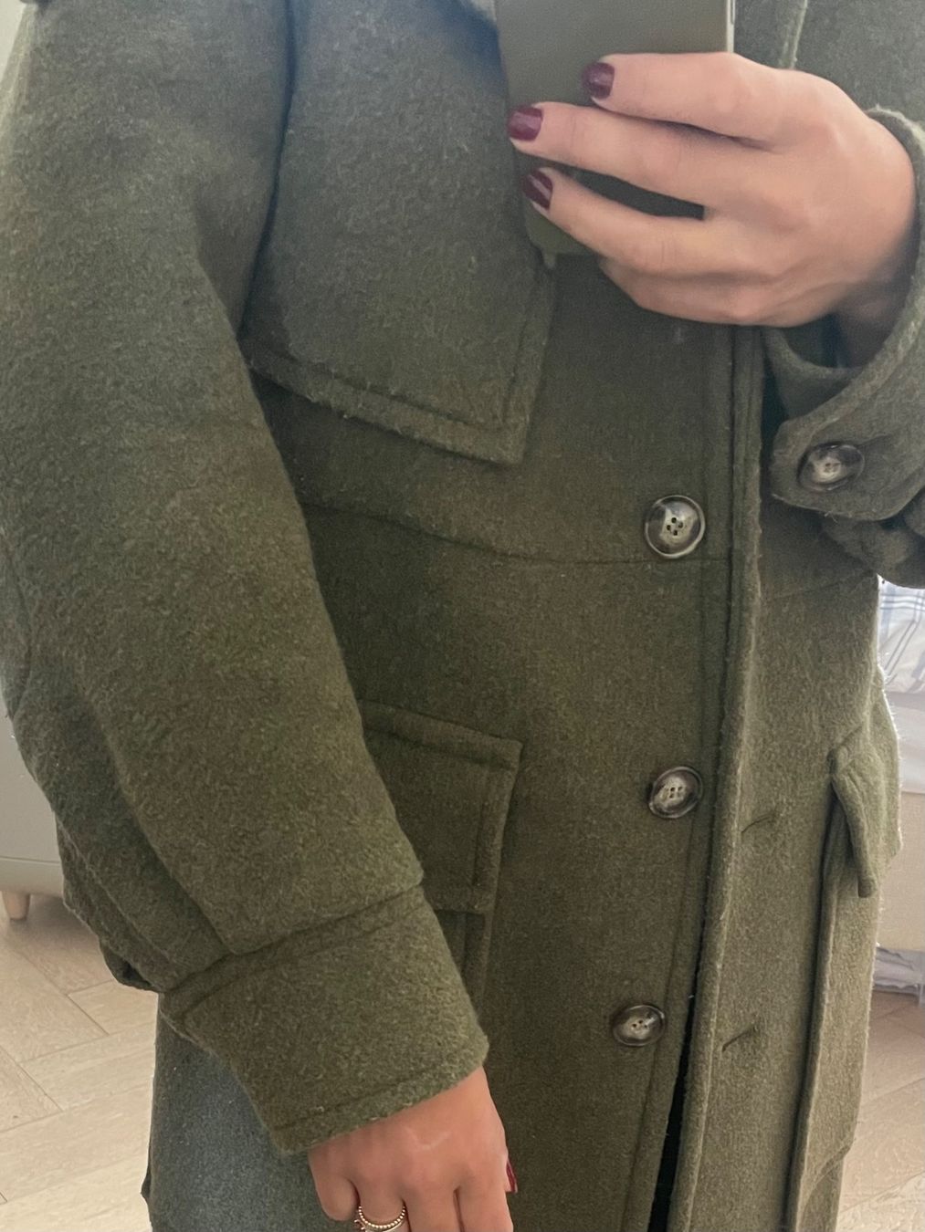Victoria Beckham Cappotti: Victoria Beckham khaki wool coat – Usato da Yverdon-les-Bains venduto da pen_bbz8 3