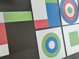 9 kreative Bilder, 50x50cm, Dibond, Farben, Design, Grafik