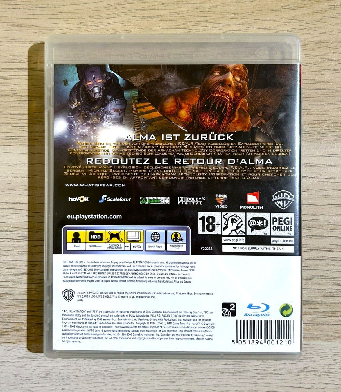 Sony Giochi: F.E.A.R. 2 Project Origin PS3 – Usato da St. Gallen venduto da Alpine.Arcade 1