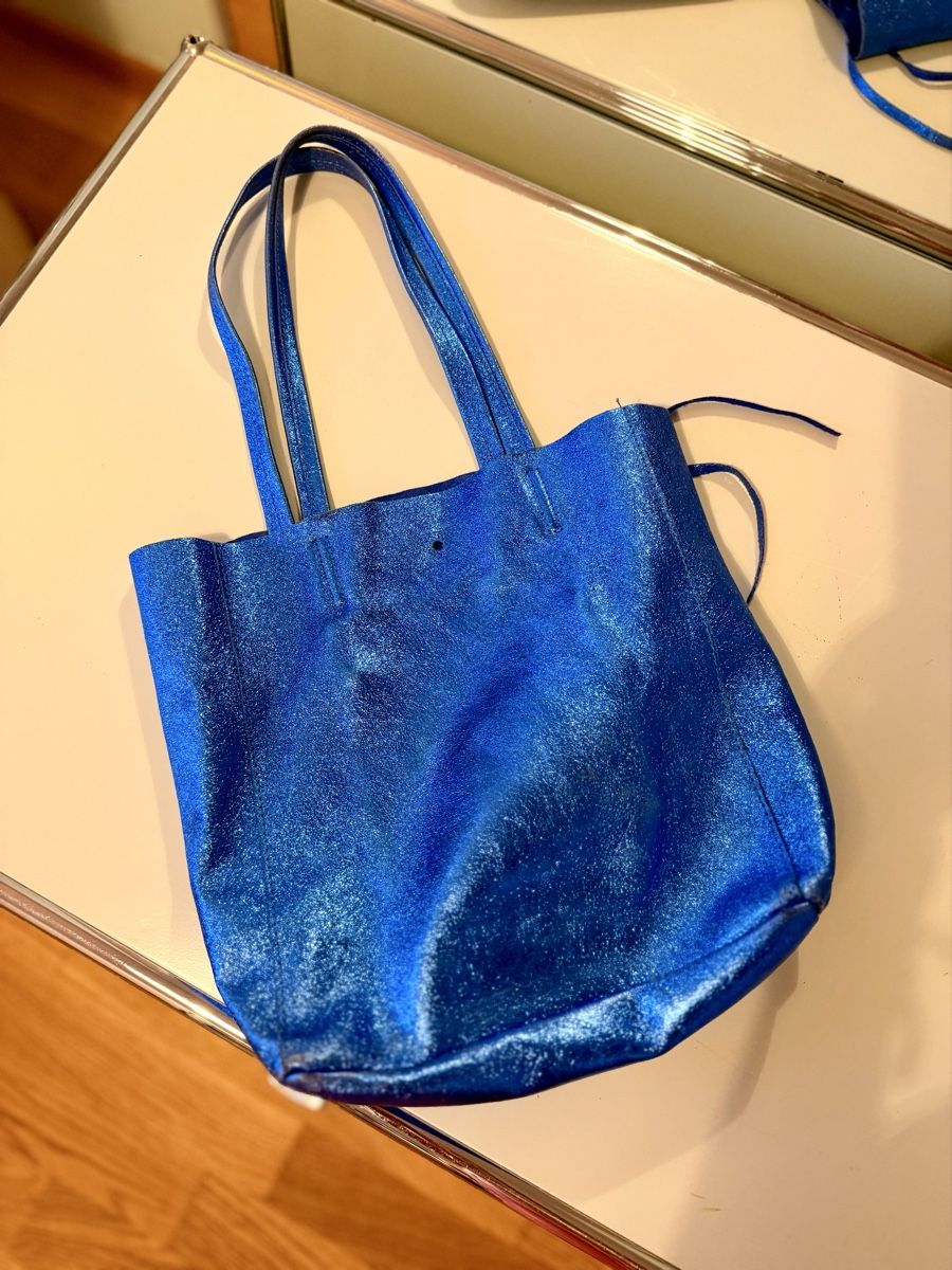 Borse da donna: Blaue Ledertasche aus Italien – Usato da zürich venduto da julie.winona 1