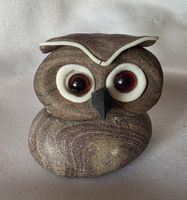 Eule Figur Naturstein Handgemacht siehe Foto wunder schön 