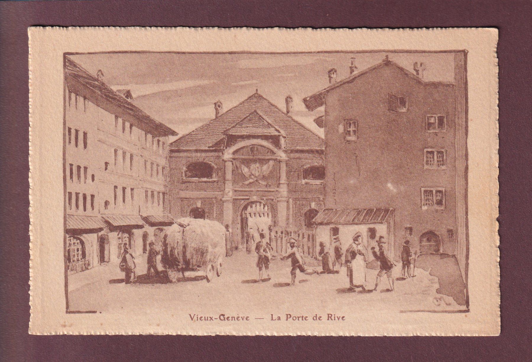 Cartoline postali: Vieux GENEVE - Porte de Rive – Usato da Pully venduto da nicecards