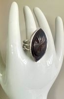 XL Vintage Silberring Handgeschnitztes Relief - G60 Unisex