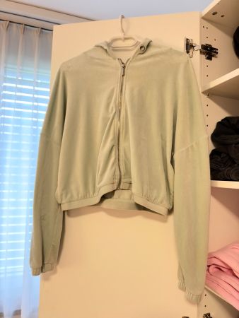 Kurze Kapuzenjacke Mintgrün in M