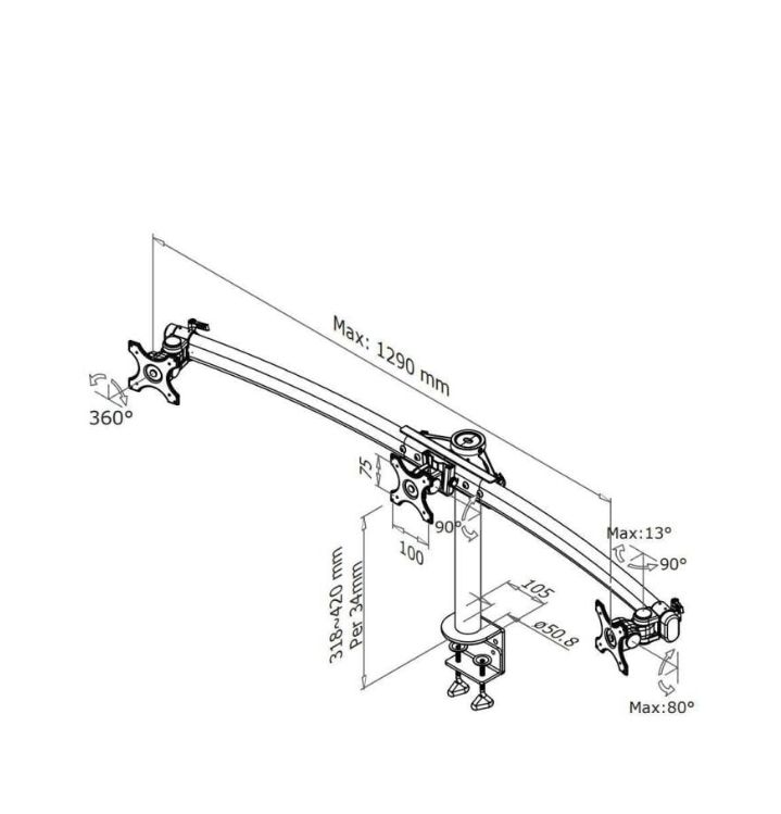 Staffa per monitor: Neomounts Support pour 3 écrans – Usato da Moutier venduto da Matt_bader 3