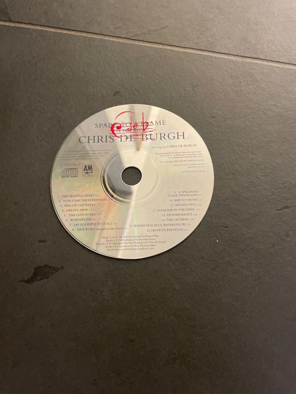 CD: Chris de Burgh - Spark to a Flame – Usato da Erlinsbach venduto da Michel2006