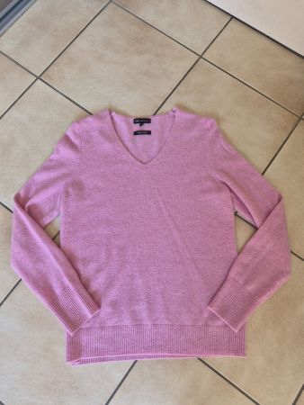 Pull col V rose C&A Premium cachemire femme taille S