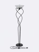 Stehlampe Metall Spiral-Design matt schwarz mit Schalter