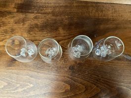 4er Set Likörgläser / Schnapsgläser mit Kirschen im Glas