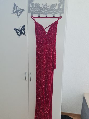 Sexy💋 rotes pailetten kleid mit schnürrungen hinten