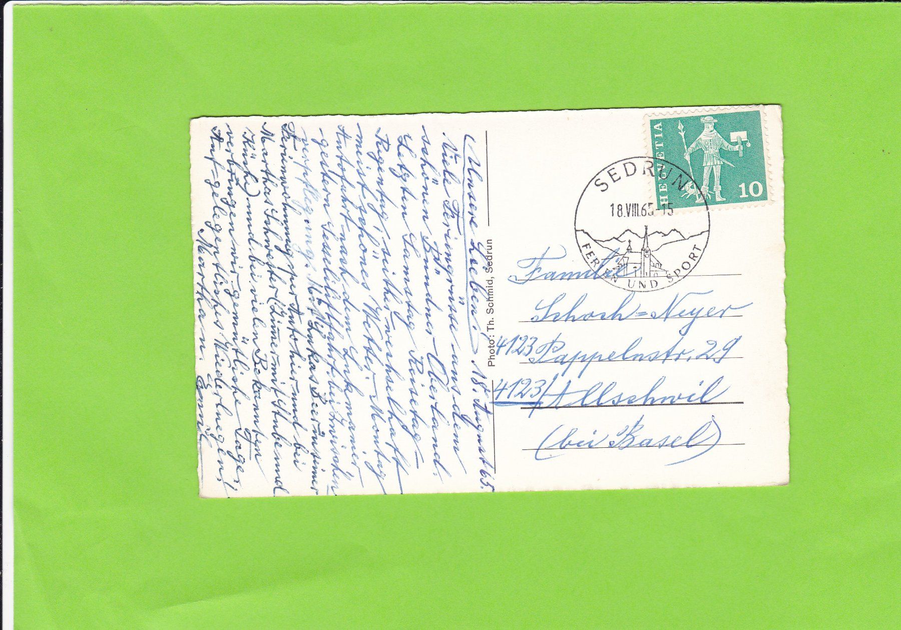 Cartes postales: Sedrun gegen Badus – D'occasion à St. Peterzell par neckertal 1