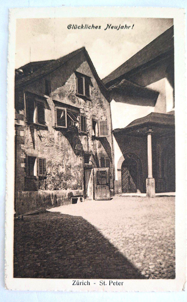 Cartoline postali: Alte Ansichtskarte Zürich - St. Peter 1913 – Usato da Opfikon venduto da Diversamente