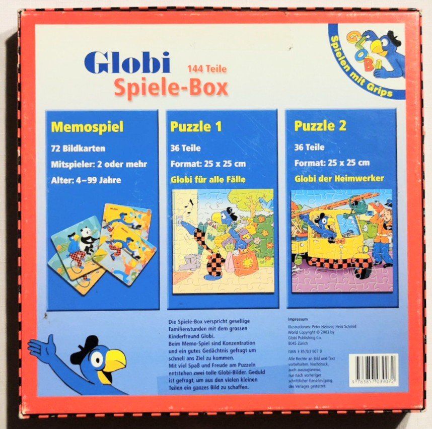 Giochi: GLOBI Spiele-Box 144 Teile - Memo & 2 Puzzles – Usato da Wängi venduto da ABIZONE-86 1