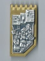 Fasnachtsplakette Basel, "Blaggedde" 1977 (Gold)