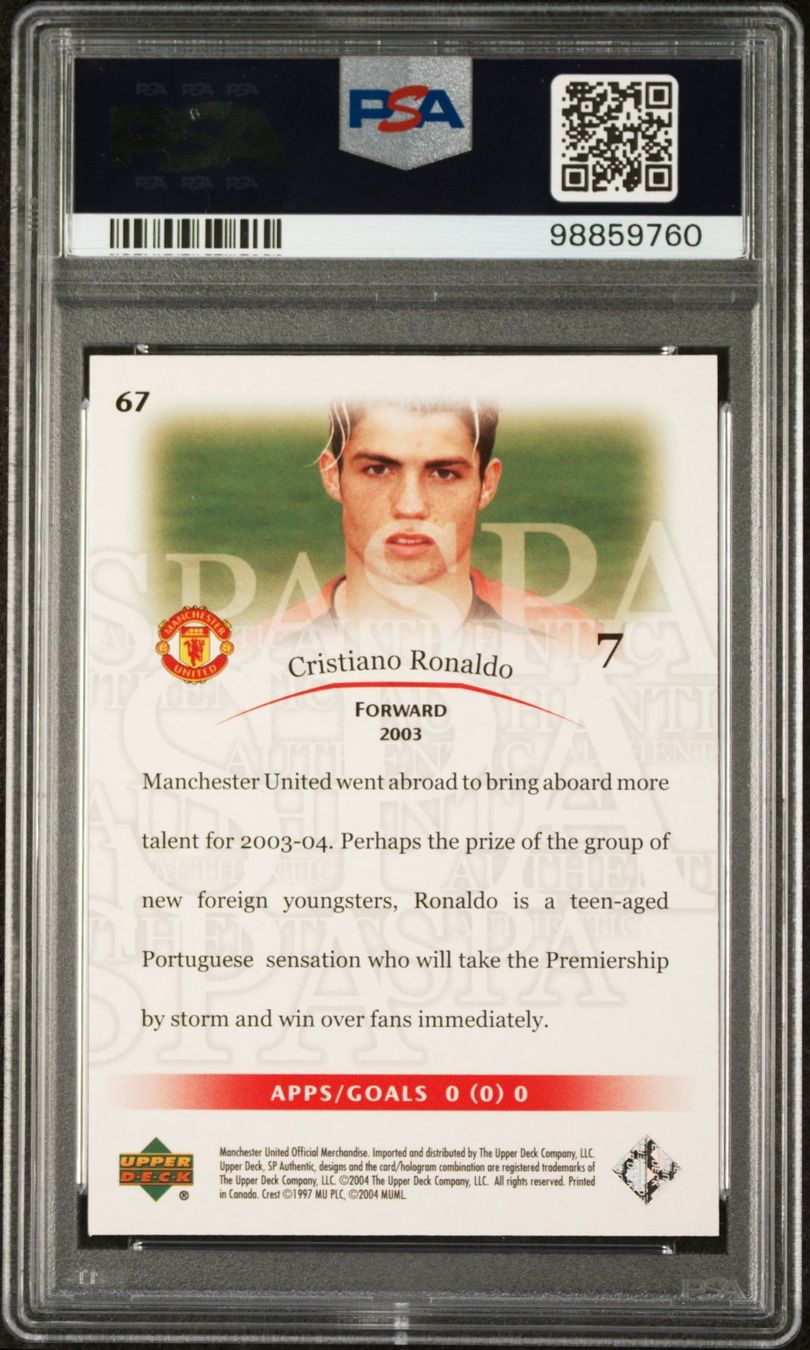 Carte collezionabili: 2004 SP AUTHENTIC CRISTIANO RONALDO RED 115/325 PSA 8 – Usato da St. Gallen venduto da Matrix023 1