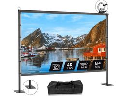 120 Zoll Leinwand für Beamer, 16:9 Projektor Leinwand Stativ