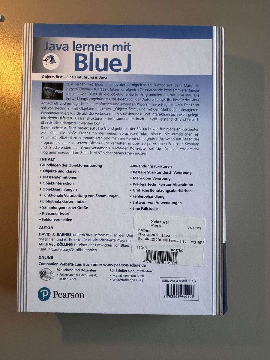 Libri: Java lernen mit BlueJ 6. Auflage Informatik Fachbuch – Usato da Kirchberg SG venduto da jov_cc7f 1