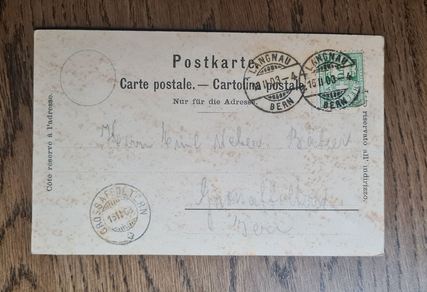 Cartoline postali: Bubenbergplatz Bern 1903 – Usato da Ebikon venduto da Donar50 1