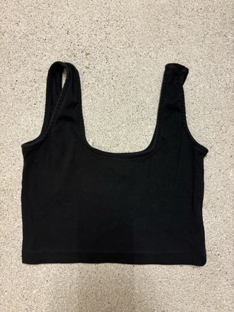 Damen Crop Top Even&Odd schwarz gerippt guter Zustand