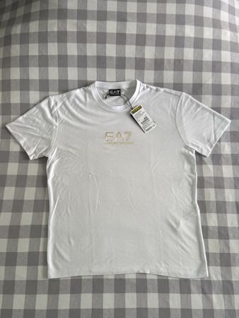 EA7 Emporio Armani T-Shirt Weiss Gold Grösse M