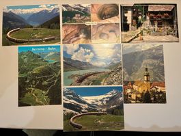 7 ungelaufene Postkarten Bernina / Chur / Verzasca