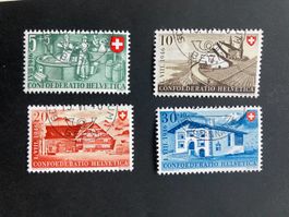 Schweiz 1946 Satz Pro Patria halbrunder 1.Tagsstempel Gummi