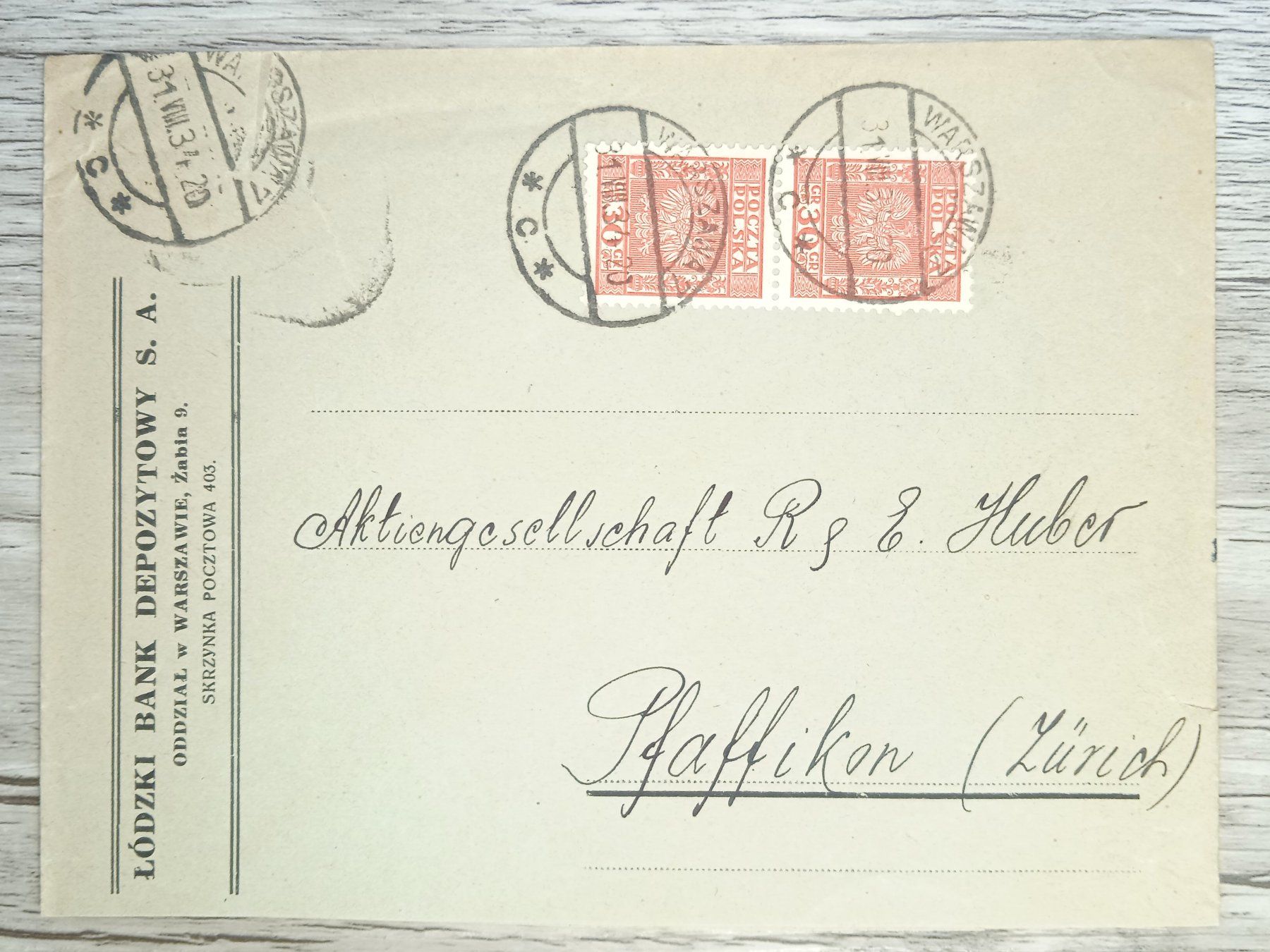 Tutti i francobolli: TR80 Enveloppe + Timbre Pologne 1934 – Usato da Cousset venduto da Patrick_Collections