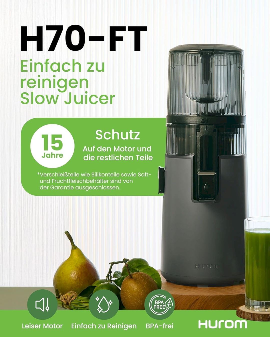 Elettrodomestici da cucina: Hurom H70-FT Slow Juicer titangrau – Nuovo e nell'imballaggio originale da Bottighofen venduto da zaap 3
