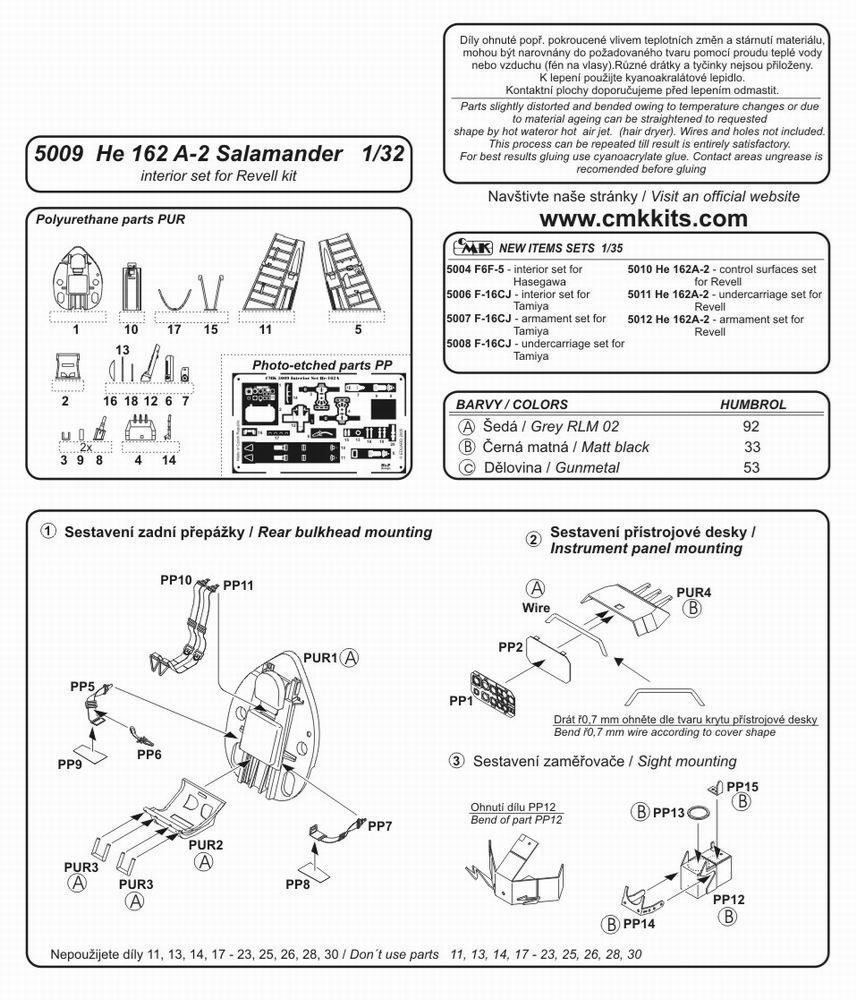 Kit di modellismo & Modellini statici: Detailierungsset Heinkel He 162A2 – Nuovo e nell'imballaggio originale da Neuenhof venduto da Abakan 1