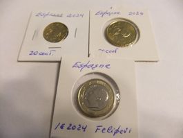 Espagne 20 Cent. 50 Cent et 1 Euro Felipe VI de 2024