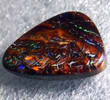 🔥 Boulder Opal Edelstein, grün/blau, Top Schliff Top Funken