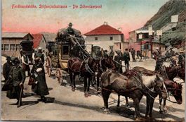 AK, Stilfserjochstrasse, Postkutsche, Tirol