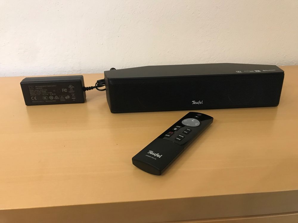 Teufel CINEBAR PRO Easy Soundbar (Bluetooth, HDMI Kabel, 200 W, Dynamore® Ultra Technologie mit Side-Firing-Speaker für Surround Sound), Sounddeck