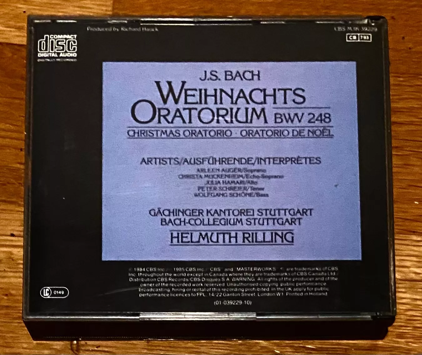 3 CDs • J. S. Bach - Weihnachtsoratorium • Helmut Rilling (Gebraucht ...