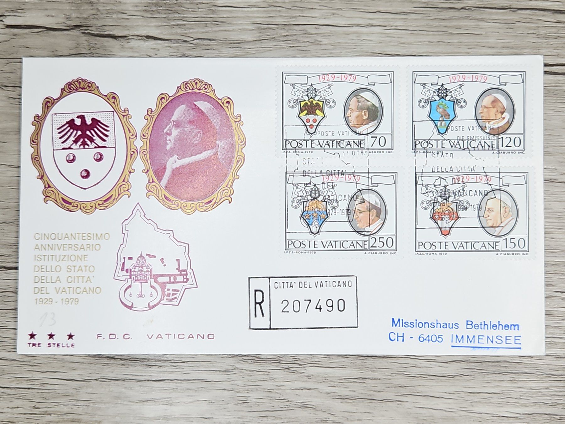 Tutti i francobolli: CL05 Enveloppe + Timbre Poste Vaticane 1979 – Usato da Cousset venduto da Patrick_Collections